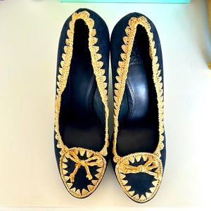 NWOB TORY BURCH NAVY SUEDE ESPADRILLES 9.5!